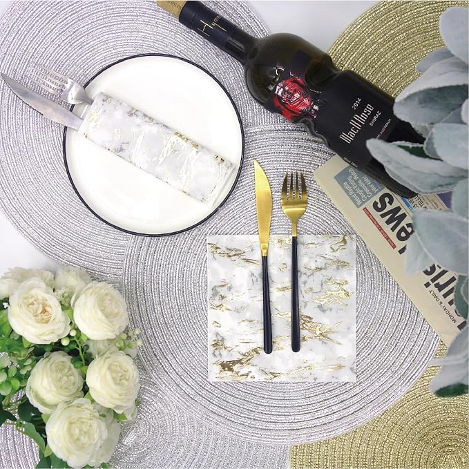 80-Pack Napkins Disposable Paper Towel Cocktail Dinner Party Decoration - Image 6