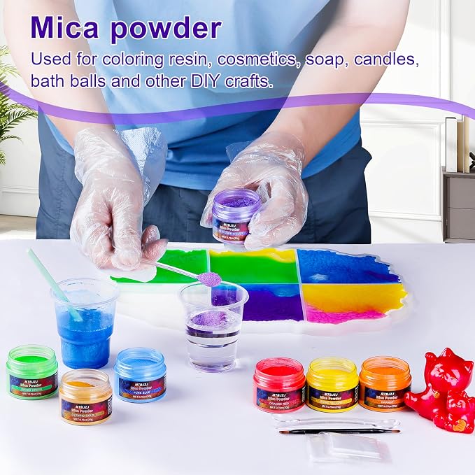 MTBJZJ Mica Powder for Resin, 25 Colors - 20g/Bottle of Epoxy Resin Color - Image 4