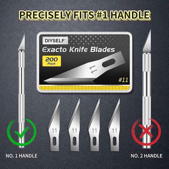 DIYSELF 200 PCS Exacto Knife Blades #11, Exacto Knife Replacement Blade - Image 6