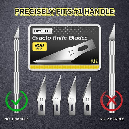 DIYSELF 200 PCS Exacto Knife Blades #11, Exacto Knife Replacement Blade - Image 6
