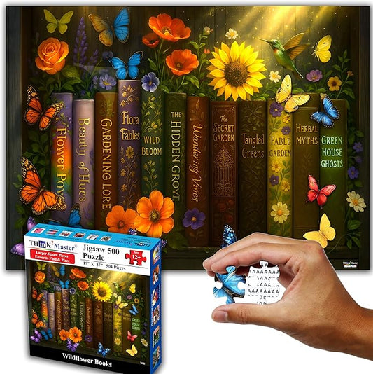 Think2Master Enchanted Library 500 pieces Large Format Jigsaw Puzzle: kids 12+ by Think2Master