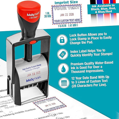 MaxMark Heavy Duty Self Inking Date Stamp - Image 4