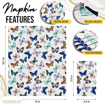 Trendables Butterfly Napkins for decoupage 200 Pcs 3 Ply Butterfly paper - Image 2