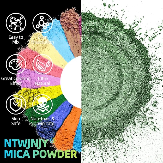 Dark Green Mica Powder for Epoxy Resin，Natural Shimmer Mica Powder Used for - Image 2