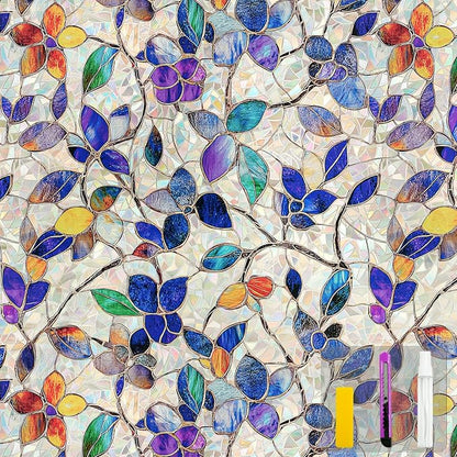 Window Privacy Film Stain Glass Window Film Rainbow Window Film Window clings by Countewolwindowfilm