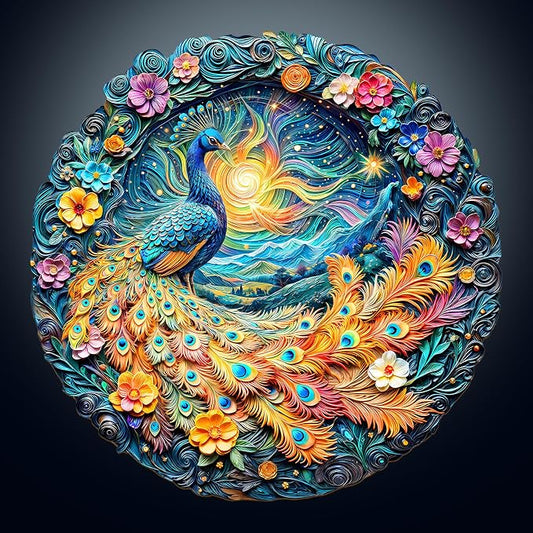 Wooden Puzzles for Adults, Peacock Puzzle, Unique Shaped Wooden Jigsaw Puzzles by Kaayeewood