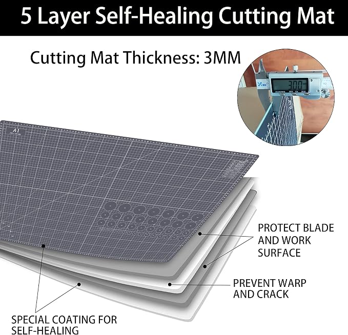 Headley Tools Thickened 24 x 36 Inch Self Healing Cutting Mat, Durable A1 - Image 4
