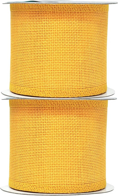 Mandala Crafts Yellow Burlap Ribbon 3 Inches Wide Jute Ribbons - Image 2