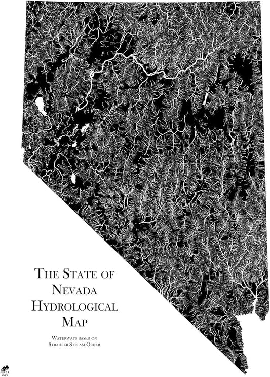 Muir Way Hydrological River Map of Nevada by MuirWay