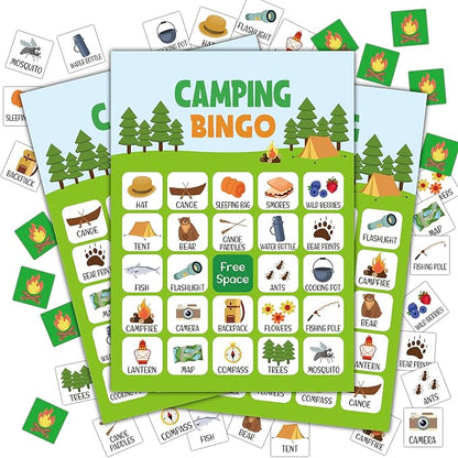 Camping Bingo Game by Disfuco