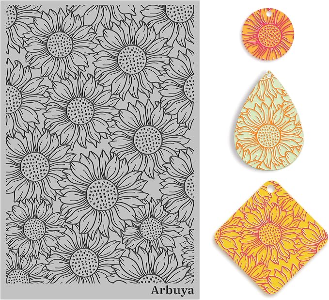 Arbuya Polymer Clay Sunflower Texture Sheets by Arbuya