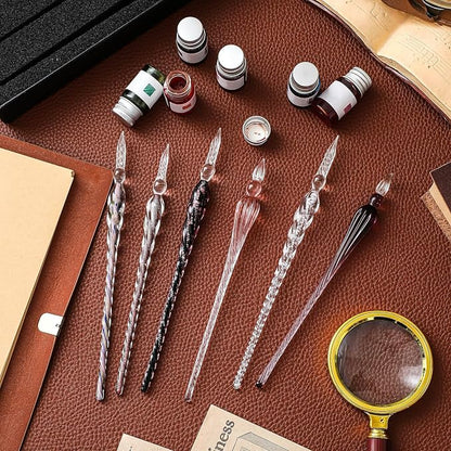 Zonon Glass Dipped Pen Ink Set 14 Pcs Include 6 Pcs Glass Dip Pen, 6 Colorful - Image 7