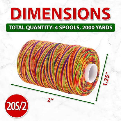 Mandala Crafts 4 Pack of Serger Threads Cones Spools - Image 3