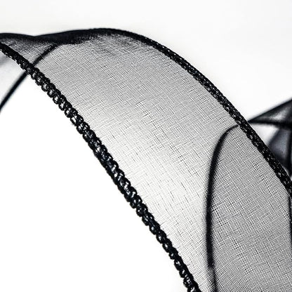 CT CRAFT LLC Sheer Organza Wired Ribbon 1.5" x 50Yards Black - Image 4