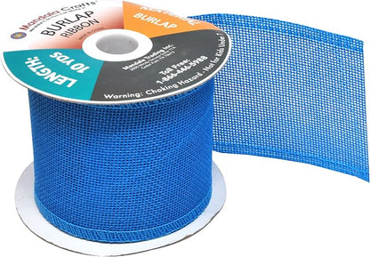 Sky Blue Burlap Ribbon 3 Inch 2 Rolls 20 Yards Unwired Rustic Jute Ribbon - Image 4
