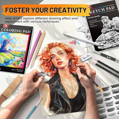 106 PCS Art Supplies Sketching Kit, Pro Drawing Pencils - Image 6