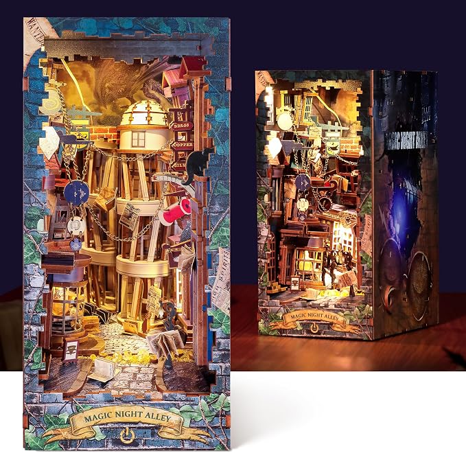 3D Wood Puzzle Book Nook Kit, DIY Magical Miniature Dollhouse by FUNPOLAHomeDecor3DPuzzles