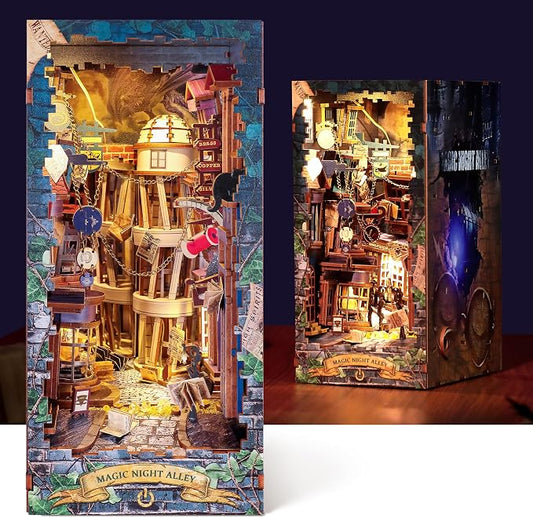 3D Wood Puzzle Book Nook Kit, DIY Magical Miniature Dollhouse by FUNPOLAHomeDecor3DPuzzles