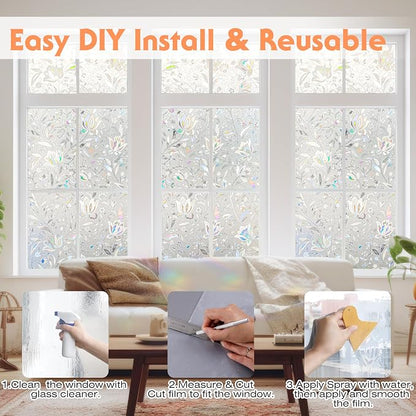 Hilarious Privacy Window Film, Tulip Window Vinyl, Stained Glass Static Stickers - Image 5