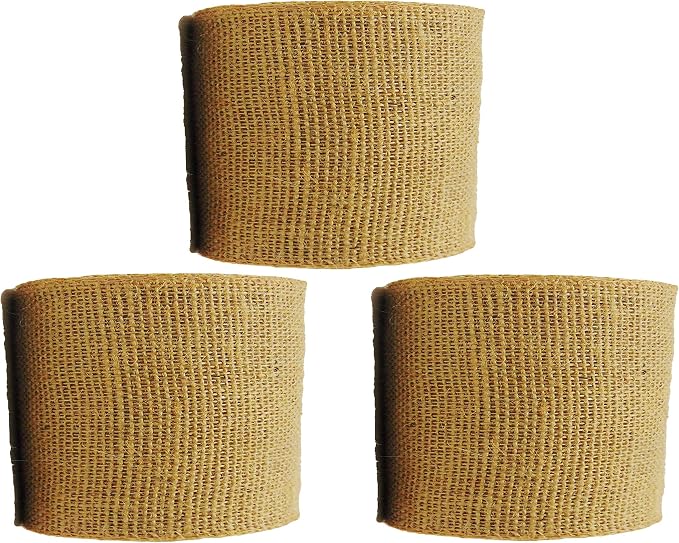 3 Pack- 90 Ft, Burlap Ribbon 2 1/2" x 10 Yards Natural Jute 2.5 Inch 30ft roll by AAYU