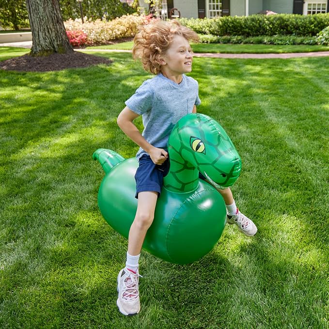 Hearthsong Hop N Go Inflatable Dino Riding Bouncy Hopping Toys - Image 6