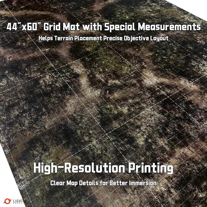 44'' x 60'' Battle Mat Gridded War-Gaming Mat - Image 2