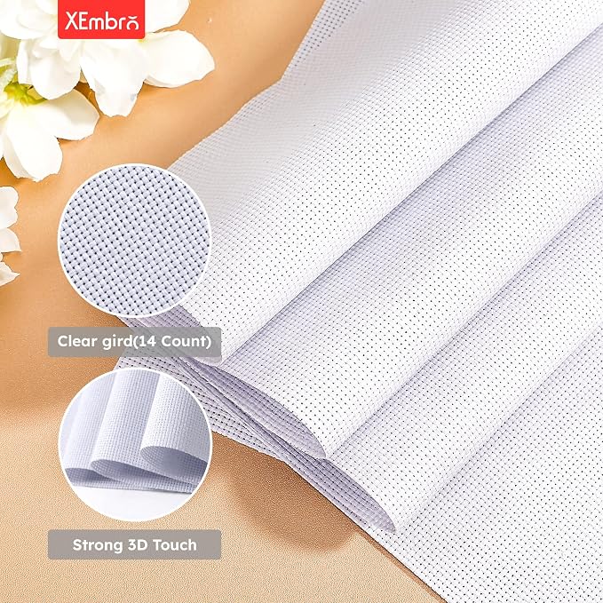 12 PCS Aida Cloth 14 Count White Cross Stitch Fabric - Image 4