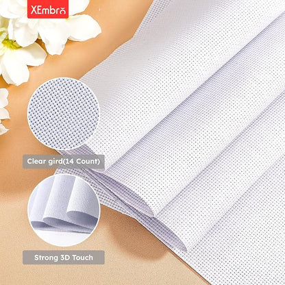 12 PCS Aida Cloth 14 Count White Cross Stitch Fabric - Image 4