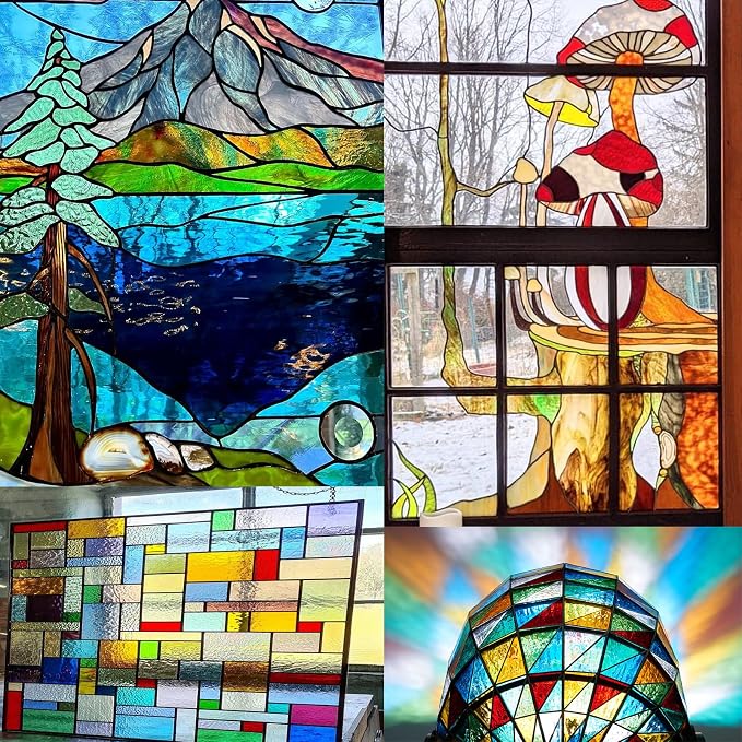 24 Sheets Rainbow Transparent Stained Glass Sheet Value Pack, 6 X 4 inches - Image 6