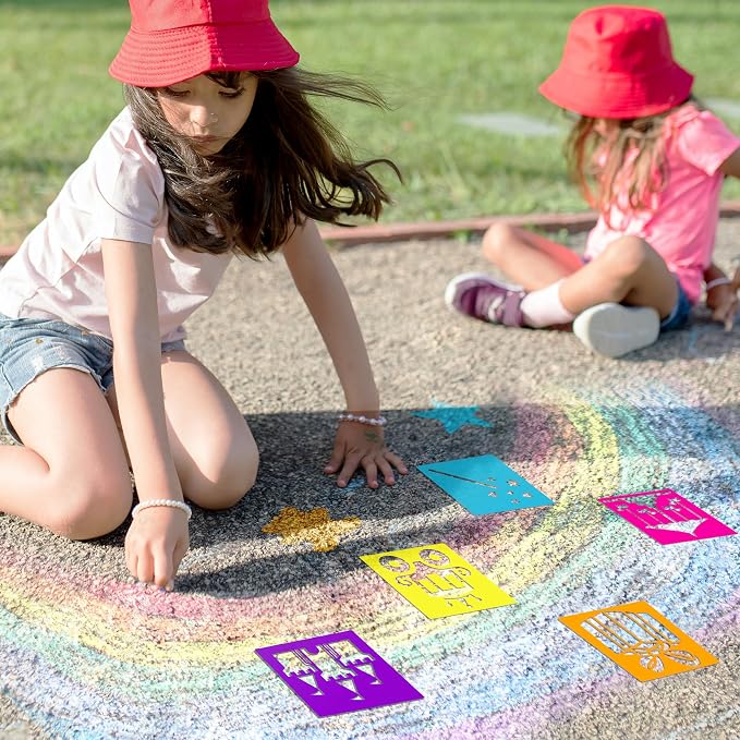 24 Pieces Stencils for Kids, Large Drawing Stencils Chalk Template, 8 Inches - Image 4