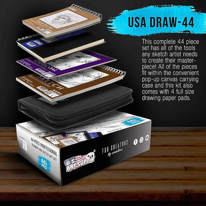 U.S. Art Supply 44-Piece Drawing & Sketching Art Set - Image 3