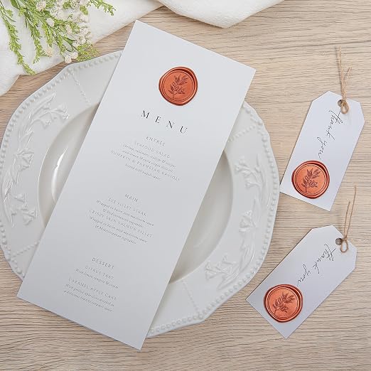 PONATIA 50PCS Terracotta Orange Wax Seal Stickers - Image 8