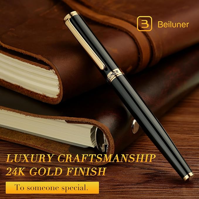BEILUNER Black Fountain Pen, Stunning Luxury Pens - Image 3