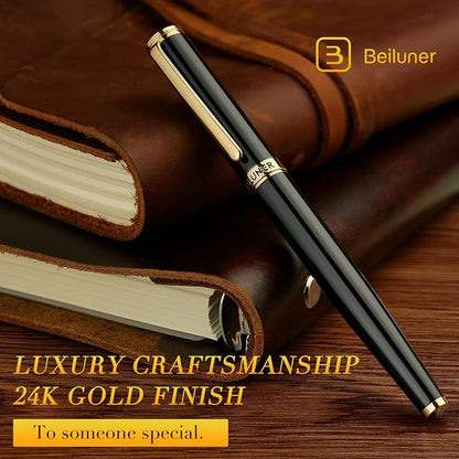 BEILUNER Black Fountain Pen, Stunning Luxury Pens - Image 3
