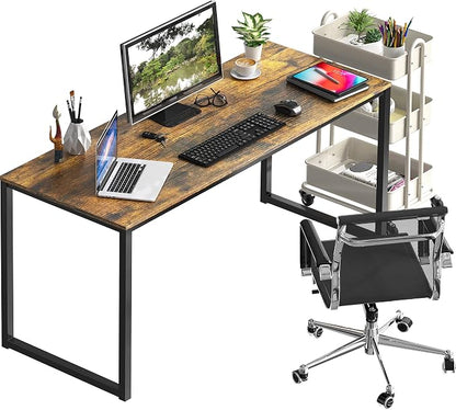 SHW Mission 48-Inch Home Office Computer Desk, Rustic Brown - Image 5