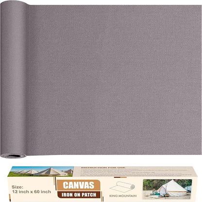 KING MOUNTAIN Canvas Iron on Patch, Waterproof 100% Cotton Fabric Repair Patch by ForABetterHomeLife