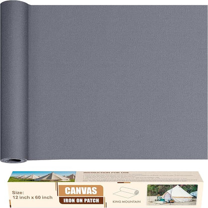 KING MOUNTAIN Canvas Iron on Patch, Waterproof 100% Cotton Fabric Repair Patch by ForABetterHomeLife