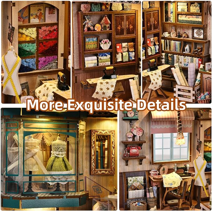 Book Nook Kit - Sewing Room DIY Miniature House Dollhouse Kit - Image 4