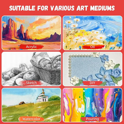 Simetufy 4 x 6 inch 12 Pack Small Painting Canvas Boards- Gesso Primed - Image 8