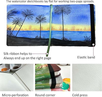tumuarta Watercolor Journal, 140 LB, 300 GSM, Cotton Paper, Cold Press - Image 3