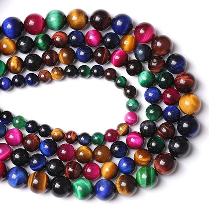 32pcs 12mm AAA Natural Colorful Tiger Eye Stone Beads Gemstone Round Spacer - Image 2