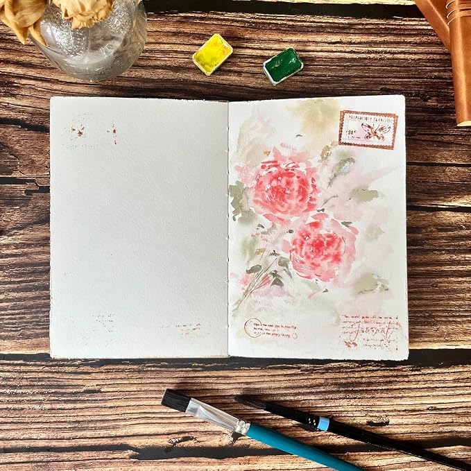 tumuarta Watercolor Sketchbook, 140 LB, 100% Cotton Paper, Cold Press, 24 Sheets - Image 5