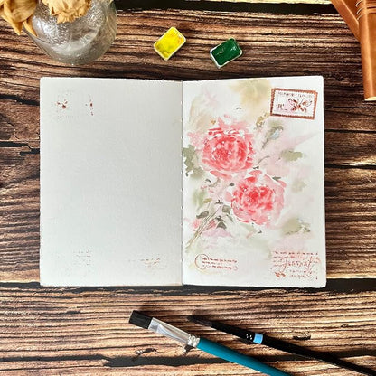 tumuarta Watercolor Sketchbook, 140 LB, 100% Cotton Paper, Cold Press, 24 Sheets - Image 5