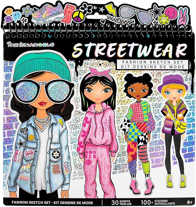 Fashion Angels Streetwear Design Portfolio, Includes 30 Sketch Sheets, Stencil - Image 3