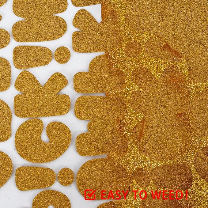 FUNKAKA Glitter Golden HTV Heat Transfer Vinyl Rolls - Image 5