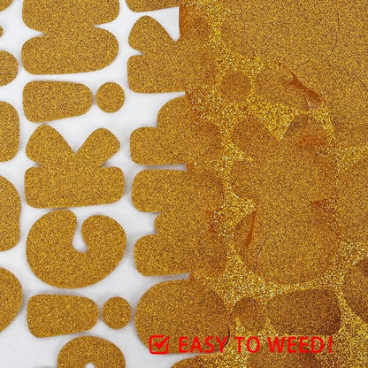FUNKAKA Glitter Golden HTV Heat Transfer Vinyl Rolls - Image 5