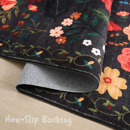 Rugcomf Living Room Rug 6x9 Rug Machine Washable Boho Area Rug Non Slip Floral - Image 3