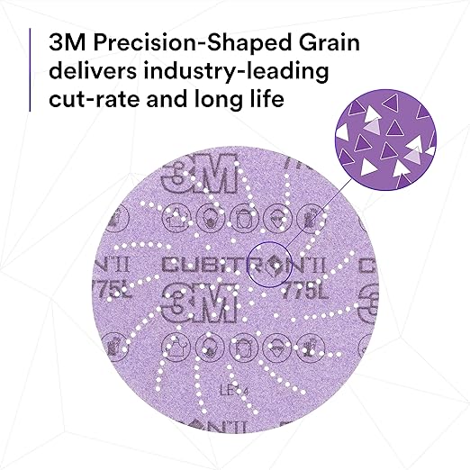 3M Xtract Cubitron II Hookit Clean Sanding Film Disc 775L, 5 in, 15 Piece - Image 2