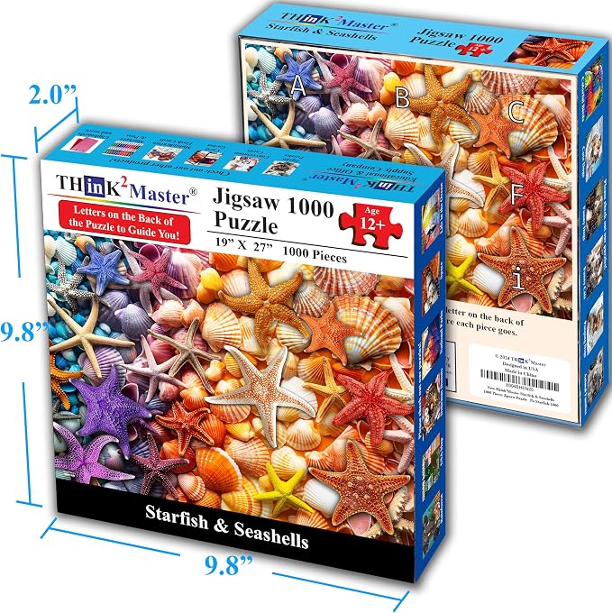 Think2Master Colorful Rainbow of Starfish & Seashells 1000 Pieces Large Format - Image 5