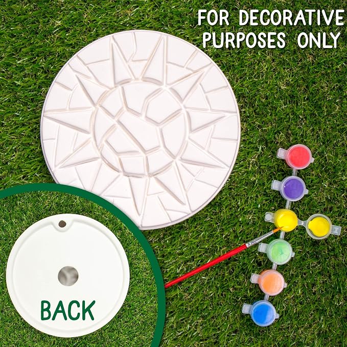 Creative Roots Mosaic Sun Stepping Stone Kit, Includes 7-Inch Ceramic Stepping - Image 2